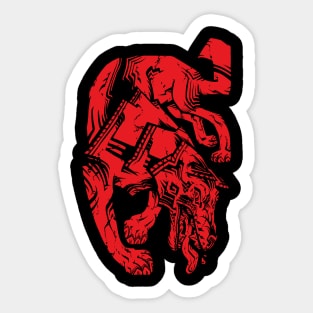 Hound Glyph - Red - Sticker